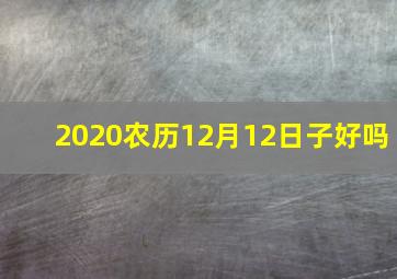 2020农历12月12日子好吗