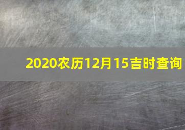 2020农历12月15吉时查询