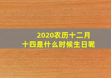 2020农历十二月十四是什么时候生日呢