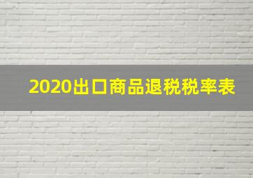 2020出口商品退税税率表