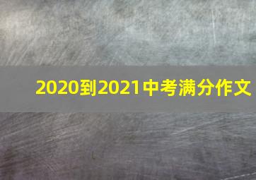 2020到2021中考满分作文