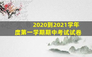 2020到2021学年度第一学期期中考试试卷