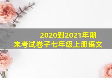 2020到2021年期末考试卷子七年级上册语文