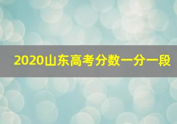 2020山东高考分数一分一段