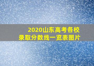 2020山东高考各校录取分数线一览表图片