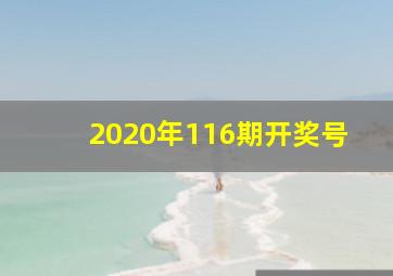 2020年116期开奖号