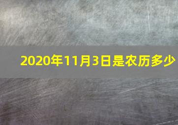 2020年11月3日是农历多少