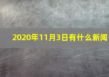 2020年11月3日有什么新闻