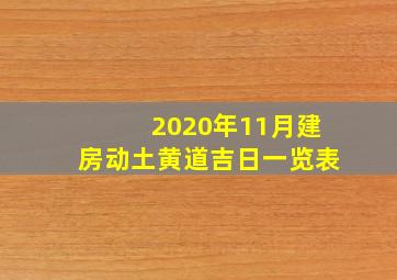 2020年11月建房动土黄道吉日一览表