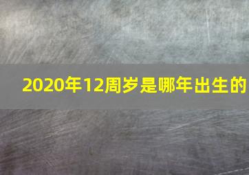 2020年12周岁是哪年出生的