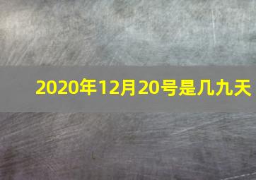 2020年12月20号是几九天