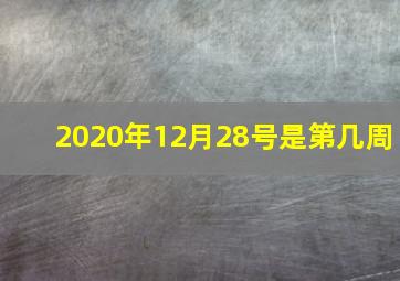 2020年12月28号是第几周