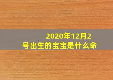 2020年12月2号出生的宝宝是什么命