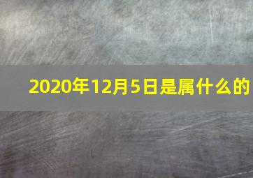 2020年12月5日是属什么的