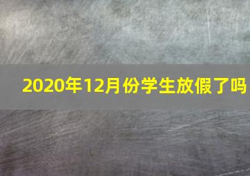 2020年12月份学生放假了吗