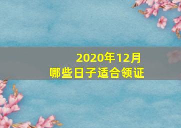 2020年12月哪些日子适合领证