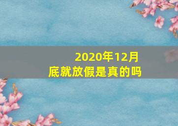 2020年12月底就放假是真的吗