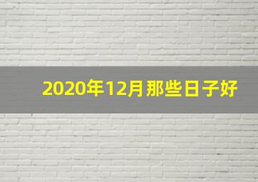 2020年12月那些日子好