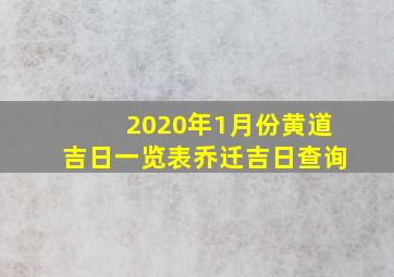 2020年1月份黄道吉日一览表乔迁吉日查询