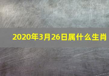 2020年3月26日属什么生肖