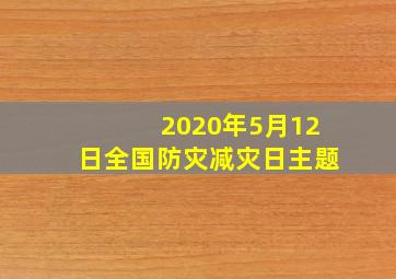 2020年5月12日全国防灾减灾日主题