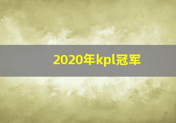 2020年kpl冠军