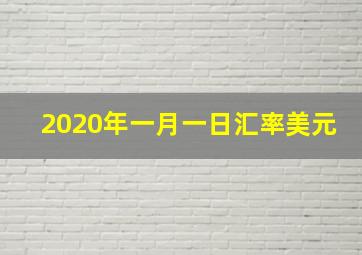 2020年一月一日汇率美元