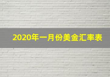 2020年一月份美金汇率表