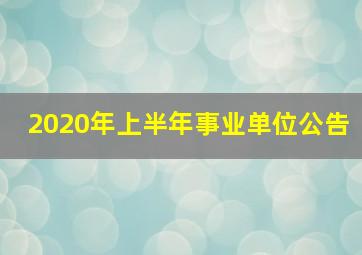 2020年上半年事业单位公告