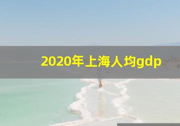 2020年上海人均gdp