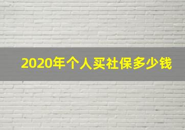 2020年个人买社保多少钱