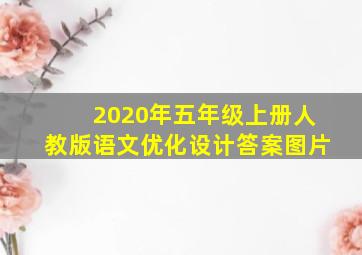 2020年五年级上册人教版语文优化设计答案图片