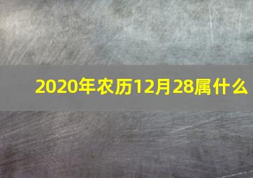 2020年农历12月28属什么