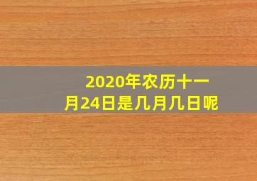 2020年农历十一月24日是几月几日呢