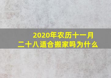 2020年农历十一月二十八适合搬家吗为什么