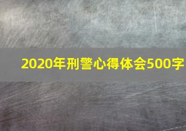 2020年刑警心得体会500字