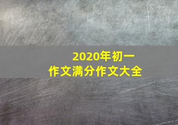 2020年初一作文满分作文大全