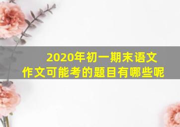 2020年初一期末语文作文可能考的题目有哪些呢