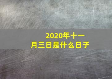 2020年十一月三日是什么日子