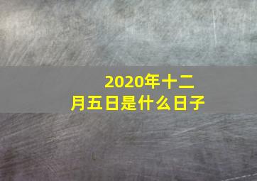 2020年十二月五日是什么日子