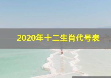 2020年十二生肖代号表