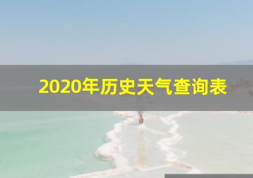 2020年历史天气查询表