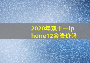 2020年双十一iphone12会降价吗