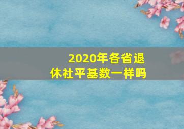 2020年各省退休社平基数一样吗