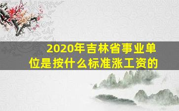 2020年吉林省事业单位是按什么标准涨工资的