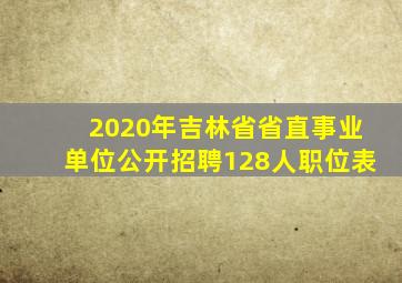 2020年吉林省省直事业单位公开招聘128人职位表