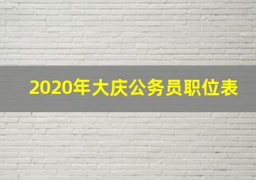 2020年大庆公务员职位表