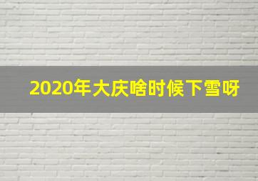 2020年大庆啥时候下雪呀