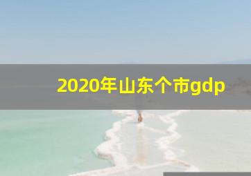 2020年山东个市gdp