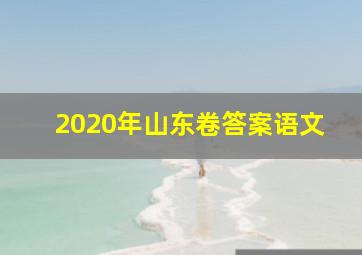 2020年山东卷答案语文